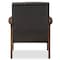 Baxton Studio Nikko Mid-century Dark Brown Faux Leather Wooden Lounge Chair 121-6745 - alternate 5